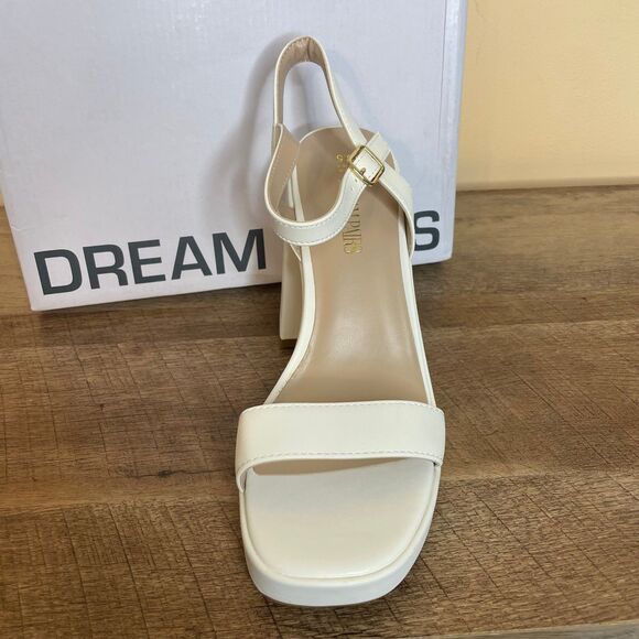 Size 8.5 NIB Dream Pairs off White Platform Open Toe Heels shoes - Picture 7 of 8